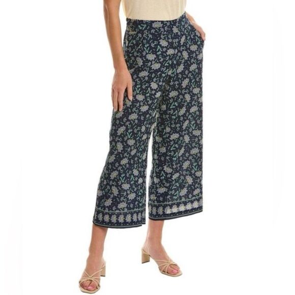 Max Studio Navy Floral Pull On Wide Leg Pants Size 2X NEW 98.00 - Picture 1 of 10